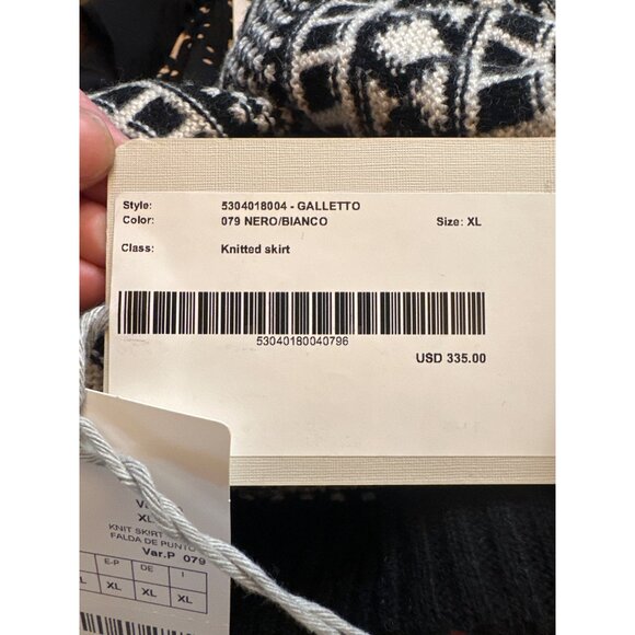 Marina Rinaldi Women's Black Galletto Knitted Skirt XL Designer Italian Wool - Picture 3 of 4